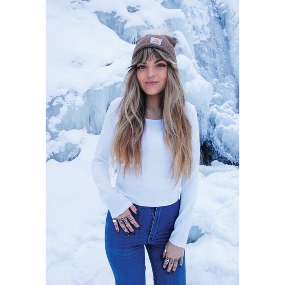 Carhartt Real Fox Fur Beanie (Chocolate Marl) main image 11